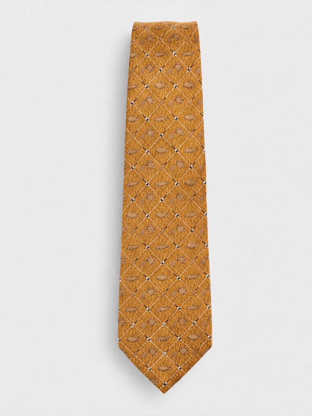 Coach Yellow Geometric Silk Tie